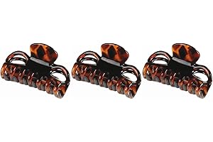 MERCERÍA SUANCES Pinza para el pelo de carey, pack de 3 pinzas de garra para el pelo