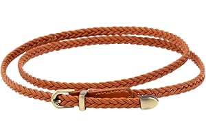 Nureinss Women's Braided Thin Woven Waist Belt for Dress