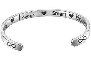 Suyi Inspirational Bracelet for Women Personalized Gift Cuff Bracelet Mantra Engraved Birthday Bangle Bracelet