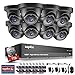 Price comparison product image SANNCE 8CH 1080P CCTV Camera System, 8 Channel CCTV DVR with One 1TB Surveillance HDD and 8x 1920*1080P 2.0MP Weatherproof Bullet Camera, Home Security System HD Over Analog/BNC, Smart Email Alert, Peer to Peer Technology