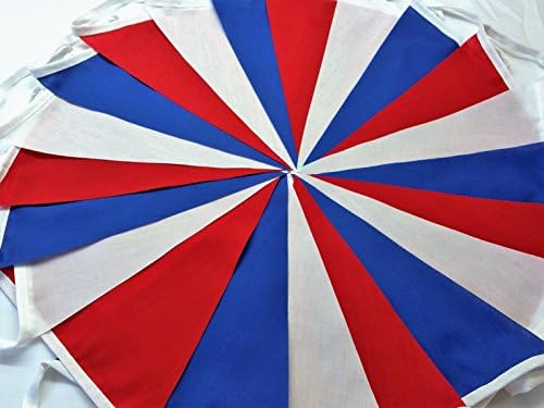 Pink Tulip 10 Metres 32 ft Fabric Bunting Royal Wedding British Red White Blue