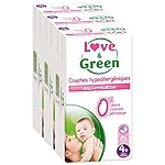 Love & Green - Couches Bébé Hypoallergéniques 0% -  Taille 4+ (9-20 kg) - Lot de 3 x 42 couches (126 couches)