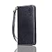 Produktbild Samsung Galaxy A5 2016 Hülle Leder Handtasche Mode Blumen Schmetterling Muster Weiblich LederHülle Brieftasche Stoßfest HandyHülle für Samsung Galaxy A5 2016 A510 Schutzhülle Handytasche Flip Ledertasche Elegant Schutz Magnetverschluss Schale Tasche Standfunktion Karteneinschub, Schwarz