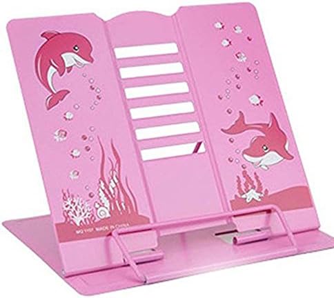 Metal Reading Rest Cookbook Holder Stand Bookrest (Pink Dolphin)