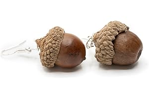 Miniblings ghianda orecchini marrone - fatto a mano gioielli nocciole noce noci ghiande di quercia bosco naturale - Orecchini di Natale