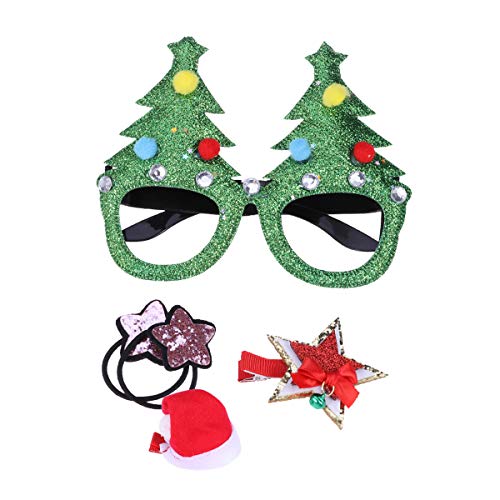 Preisvergleich Produktbild BESTOYARD 5pcs Weihnachten Photo Booth Requisiten Lustige Brille und Haarspange Haarclips für Kinder