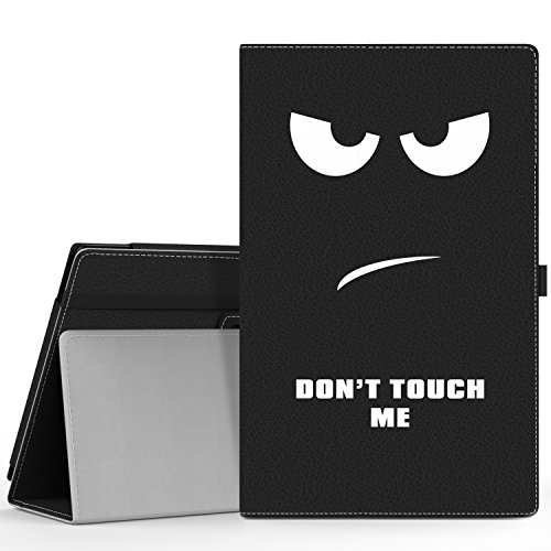 MoKo Fire HD 10 2015 Hülle - Kunstleder Ständer Schutzhülle Smart Cover mit Auto Schlaf / Wach Funktion und Stift-Schleife für Amazon Fire HD 10.1 Zoll (5. Generation - 2015 Modell), Don't touch me
