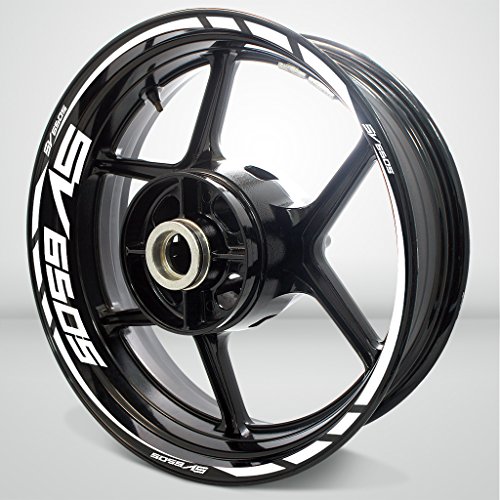 Blanc Brillant Jante de Moto décalcomanies Autocollant Accessoire pour Suzuki SV 650S