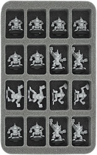 Feldherr HS035BB02 35 mm half-size foam tray compatible with 16 bigger Blood Bowl miniatures