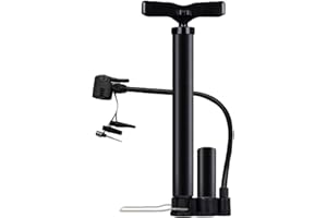 Letton Portable Bike Floor Pump with High Pressure for All Bikes,11 bar/160 PSI with Presta & Schrader Valves,Mini Bike Air Pump with Multifunction Ball Needle
