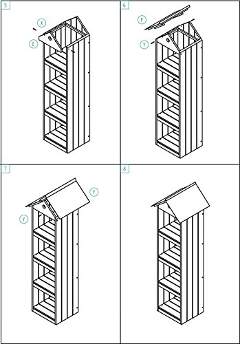 dobar Hoher Gartenschrank aus Holz, Garten-Gerätehaus, natur, 46 x 44 x 175 cm, 56000e - 8