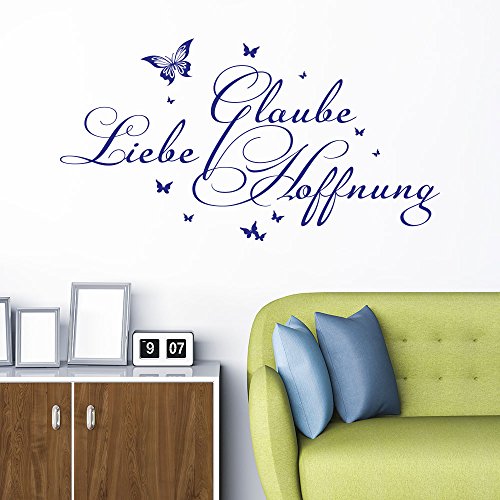 Wandtattoo Glaube Liebe Hoffnung ( Farbe haselnuss / Größe 120x64cm ) - 4