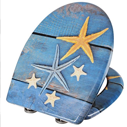 WOLTU #1 WC Sitz mit Absenkautomatik, Duroplast, Fast Fix/Schnellbefestigung, Softclose Scharnier, Antibakteriell, 44 Toilettendeckel zur Auswahl, WS2682-1 - 2