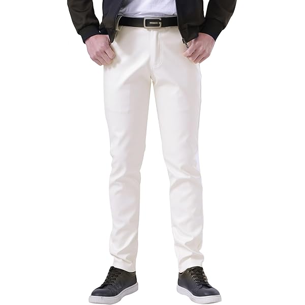 Pantalon De Moto En Cuir Brillant Métallique Pour Homme, Coupe