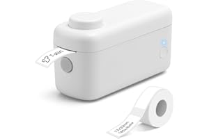 August LBP160W Mini Bluetooth Etikettendrucker selbstklebend Beschriftungsgerät mit Schneider Ettikettiergerät Wiederaufladbarer tragbarer Labeldrucker mit 1700+ Symbolen für Büro, Schule & DIY – Weiß