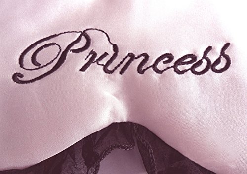 G2Plus Seidig Schlafmaske Seide Augenmasken Weiche Augenabdeckung Augenbinde – Pink mit Spitzenbesatz - 2