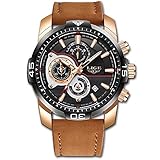 ➤Multifunktions Design: Große analoge Zifferblattanzeige mit Mark-Stundenzeigern und Zeigern, Multifunktions-Chronograph mit drei Subdials für Sekunden, Minuten und Stunden, mit analoger Anzeige und Datumsanzeige. Ein tolles Geschenk für Geburtstag, Weihnachten, Familie, Paar oder Freunde.