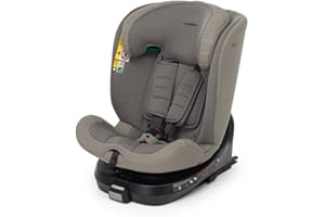 Foppapedretti Seggiolino Auto Iturn I-Size, Seduta Girevole a 360°, per bambini da 40 a 150 cm di altezza, 0-12 anni, conforme ECE R129, Fissaggio Dualfix (Isofix e non), Safe Body Protection, Desert