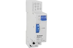 Theben 0080002 ELPA 8 - Treppenlicht-Zeitschalter, elektromechanisch, TLZ, ohne Stand-by-Verbrauch, 3-Leiter, 4-Leiter, nachschaltbar, 300 W LED