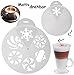 Produktbild Schablonen Vorlage z.B. für Cappuccino & Kuchen - " 6 Stück Weihnachts & Winter Motive " - Kuchenschablonen / Tortenschablone - Kaffee - Puderzucker - Zuckerschablone / Schablone - Kakaostreuer - Dekostreuer - Küchenschablone - Dekorierschablonen / Keksschablone - backen / kochen