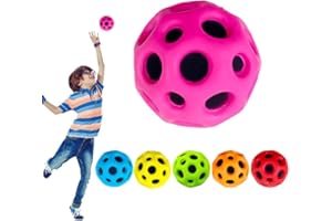 ASSLYE Astro Jump Ball, 3 palline super High Bouncing Ball Toy Space Ball, Light Foam Moon Ball Easy to Grip and Catcher Sports Training Hole Ball for Kids Party Gifts (Rosa)