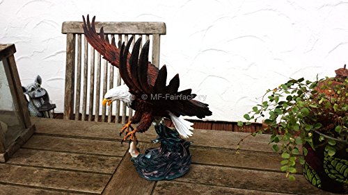 Großer Adler Wings of Glory colorierte Figur Gartenfigur Skulptur Neu - 2