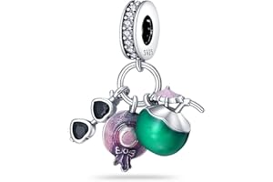 LNQOBU Charms ze srebra wysokiej próby 925 do bransoletek i żółwia, charms muzyczny, koraliki, biżuteria, prezent dla kobiet i dziewcząt