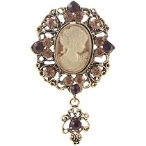 Broche Vintage Femme - Portrait Victorien En Relief, épingle Décorative - 9
