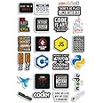 D2C Laptop Sticker for Programmer, Coder, Developer, IT Professional - Pack of 25 Glitter Finish Stickers - Stickers for Laptop, Journal, Bike Helmet, Diary, Guitar, Mobile - Waterproof