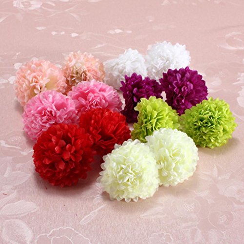 30x Künstlichen Blume Daisy Blumenköpfe Seide Kugelkopf Hochzeit Haus Dekor – dunkellila - 2