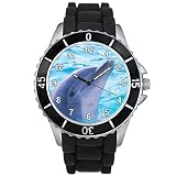 Timest - Delfin Damenuhr Herrenuhr - Unisex mit Silikonarmband in schwarz Rund Analog Quarz SE0994