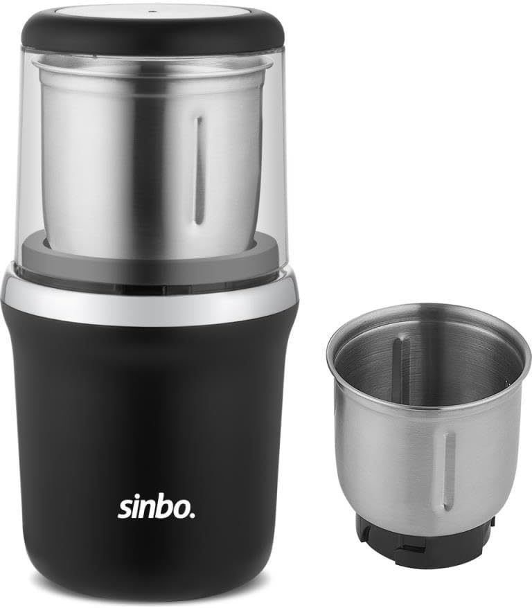 Sinbo SCM-2982 Elektrikli Kahve ve Baharat Öğütücü – 200W Motor, 2 Hazneli (4 + 2 Bıçak), 100 gr Kapasiteli Paslanmaz Çelik Değirmen