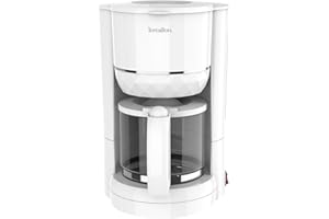 Terraillon - DIAMANT BLANC - Cafetière filtre Electrique, Verseuse verre, 980W, Capacité 1,25L, Maintien au chaud, Indicateur de niveau d'eau, Fonction anti-goutte, Base reliefée effet Diamant Blanc