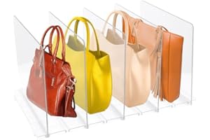 Les-Theresa Divisori per Armadio, Separatori per Scaffali Divisori per Borse, con 5 Divisori per Vestiti, Divisori Multifunzionali, Adatto per l'Organizzazione di Librerie, Armadi e Guardaroba