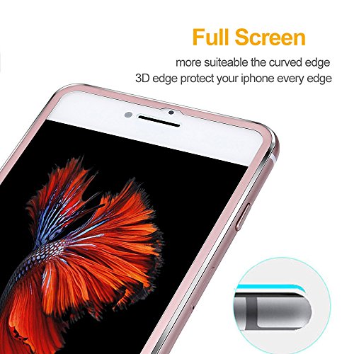 iPhone 6 Plus Schutzfolie,VIUME Vollständige Abdeckung Panzerglas Panzerfolie Hartglas Displayschutzglas für Apple iPhone 6Plus / 6s Plus displayschutzfolie 5.5″(Metall Rose Gold) - 5