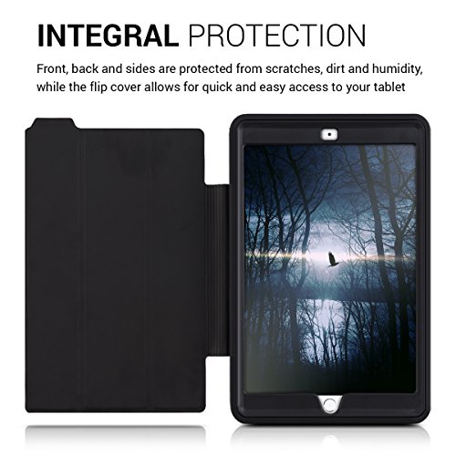kwmobile Hybrid Smart Cover Schutzhülle für Apple iPad Air 2 – Outdoor Kunststoff Tablet Case Hülle mit Ständer in Schwarz - 4