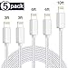 Produktbild TNSO Phone Ladekabel, 5Pack [3/3/6/6/10 FT] Nylon Phone Kabel [MFi Zertifiziert] für iPhone XS/XS MAX/XR/8/8 plus/7/7 plus, iPad Air