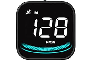 MOMOTOU Auto Head Up Display,G4 HUD GPS Tachometer KMH MPH Geschwindigkeitsmesser Übergeschwindigkeitsalarm Ermüdungsfahrerinnerung Für Motorrad LKW Auto (52 * 52 * 14mm, Schwarz)