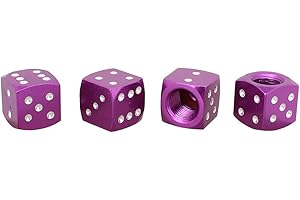 TOMALL Alliage d'aluminium Valve Stem Caps Dice Style Tire pour Auto Moto Moto Violet 4 pcs