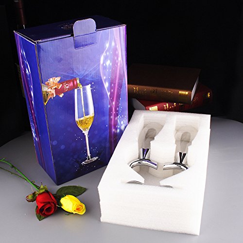 1 Set (2-teilig) Kreative Sektgläser/hochwertige Weingläser/Gläser mit Fuß/ herzförmig Liebespaar Hochzeit 2er Set Gläser - 7