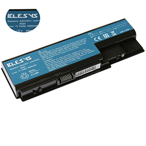 BLESYS - 11.1V/5200mAh ACER AS07B41 AS07B71 AS07B51 AS07B31 AS07B32 AS07B42 AS07B52 AS07B72 Ersatz Laptop Akku fit ACER Aspire 5520 5710 5720 5910G 5920 6920 7220 7520 7535 7720 7735 7736G 7738 8920 Serie Akku Laptop