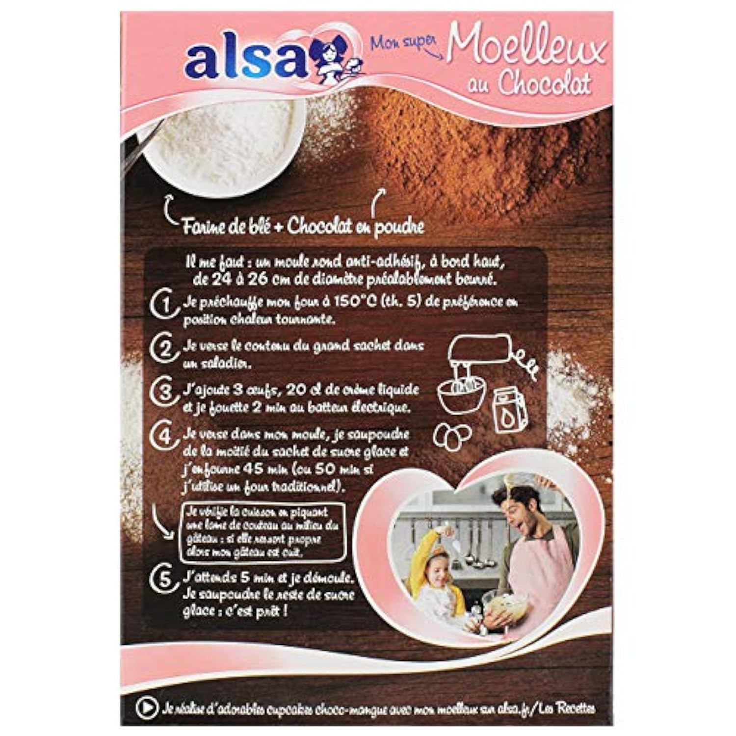 Alsa Preparation Pour Gateau Moelleux Chocolat 8 Parts Lot De 3