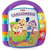 Fisher-Price Ríe y Aprende Libro Interactivo de Aprendizaje Cancionero, Juguete con Luces y Sonidos para bebé +6 Meses, versi