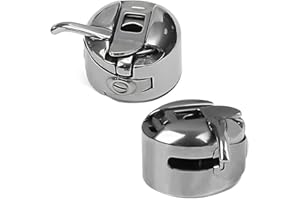 WeddHuis 2 Piezas Caja de Bobina,Caja de Bobina de Acero Inoxidable para Máquinas de Carga Frontal,Clase 15,Accesorios,Canillas,Compatible con Singer