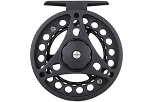 SEIWEI Moulinet de pêche à la mouche en alliage d'aluminium, moulinets pour gaucher et droitier, rivière, lac, mer, pêche en eau morte – Taille # 7/8, 5/6, 3/4 (noir/argent)