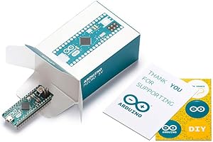 Arduino Micro with Headers [A000053] - Carte compacte avec microcontrôleur ATmega32U4, Compatible avec Arduino IDE, idéale pour projets électroniques, Robots, appareils embarqués et Applications DIY.