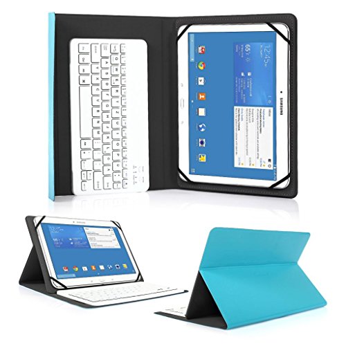 Bluetooth Tastatur CoastaCloud Ultra-Slim Hülle Keyboard Case Blau Für alle Windows / Android / IOS und Mobil mit 7-8 Zoll (Geeignete Tablettengröße : Länge 19-21cm;Breite:13.5cm ) für 7″ QWERTZ Deutsches Tastatur layout – iPad mini 1/2/3/4 ; Samsung Galaxy Tab 4 7 „and 8.0“, Samsung Galaxy Tab S2 8.0 „, Samsung Galaxy Tab A 8.0“, Samsung Galaxy Tab 3 8.0 „(T310), Mediapad X / MediaPad X2 4G LTE, Und andere Geräte zwischen 7,0 bis 8,0 Zoll - 8