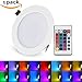 Produktbild LED Deckenleuchte Dimmbar 16 Farben mit Fernbedienung XJLED 10W LED Einbaustrahler 16 Farben 4 Farbprogramme LED RGB Rund Panel Lampe Leuchte  Dekorative Leuchtmittel für AC85-265v spots decke für Feuchträume geeignet1-PACK