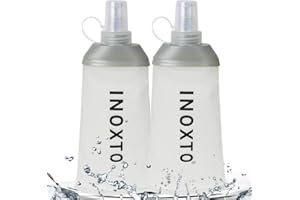 INOXTO Soft Flask,Collapsible Soft Water Bottles for Hydration Vests and Running Packs, Soft Flask Running Bottles for Hiking Cycling(250/500 ml) (2 PCS BIG)