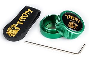 YEUEK TAOM Pool Chalk Holder Round Shaped Practical Tool Billiards Accessories Magnetic Mini Chalk Tip Case Container Round Box Billiards